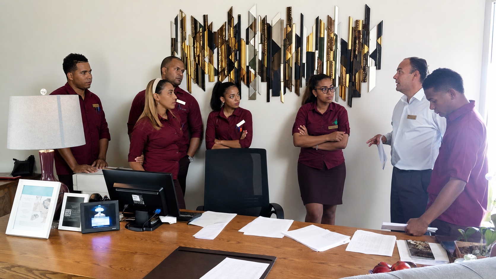 Jaras Hospitality Group professionals during a business development team session