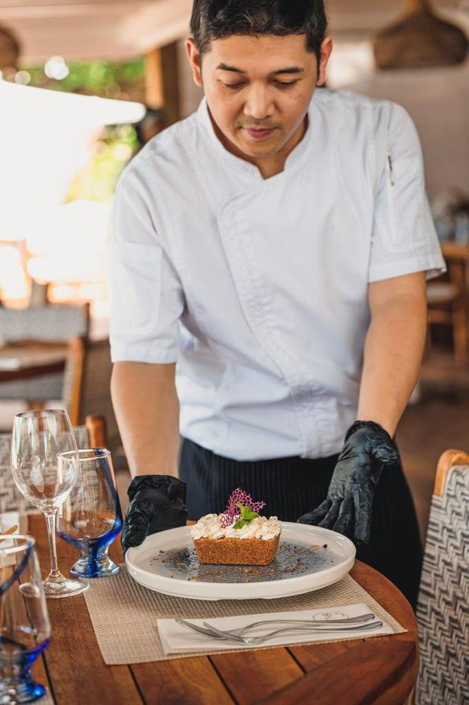 Gourmet plated dish in a luxury restaurant