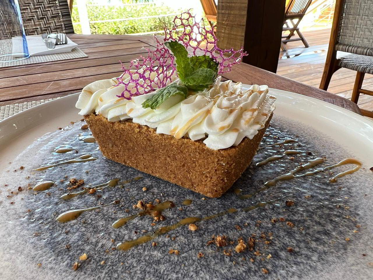 Luxury restaurant dessert presentation