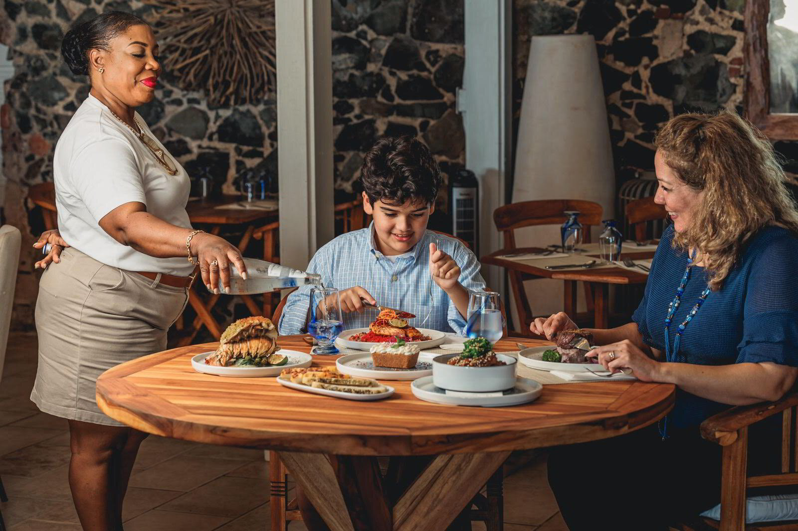 Restaurant team delivering a guest dining experience